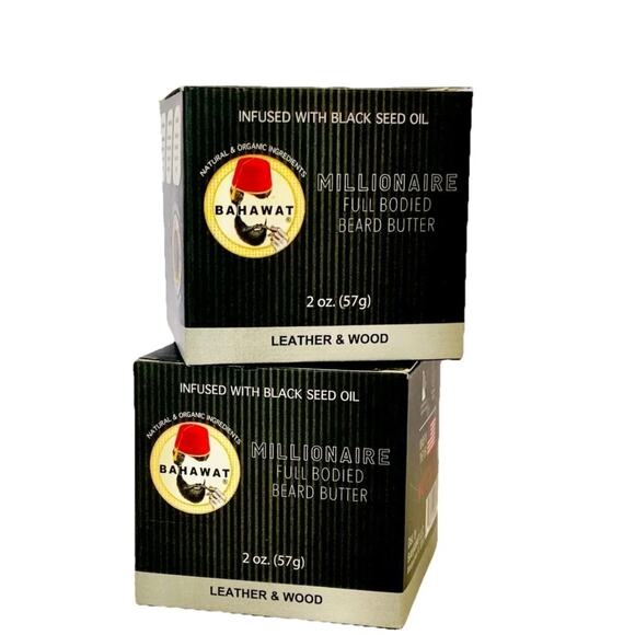 Lot Of 2 Bahawat Millionaire Full Bodied Beard Butter Leather & Wood - Picture 1 of 1